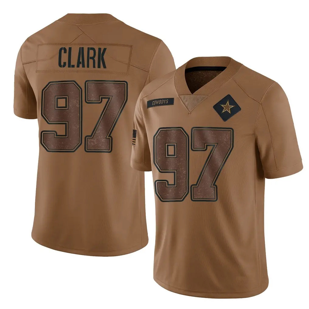 tocy D.Cowboys #97 Kenny Clark Player Brown Salute to Service Limited Home Game Stitched Jerseys