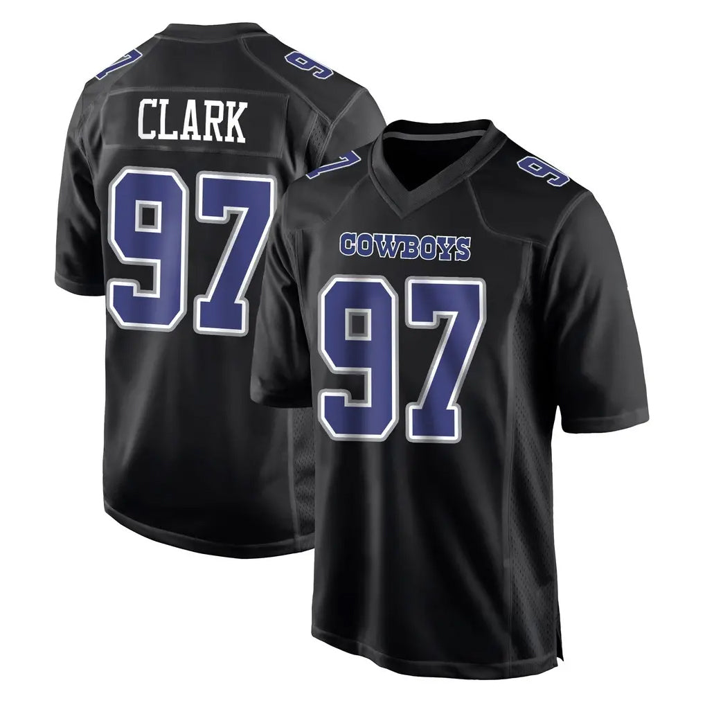 tocy D.Cowboys #97 Kenny Clark Player Carbon Black Fashion Home Game Stitched Jerseys