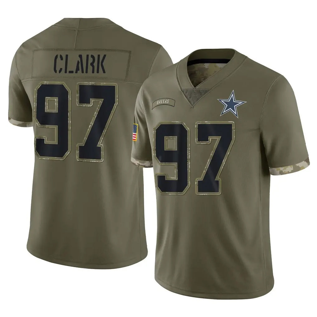 tocy D.Cowboys #97 Kenny Clark Player Olive Salute to Service Limited Game Stitched Jerseys