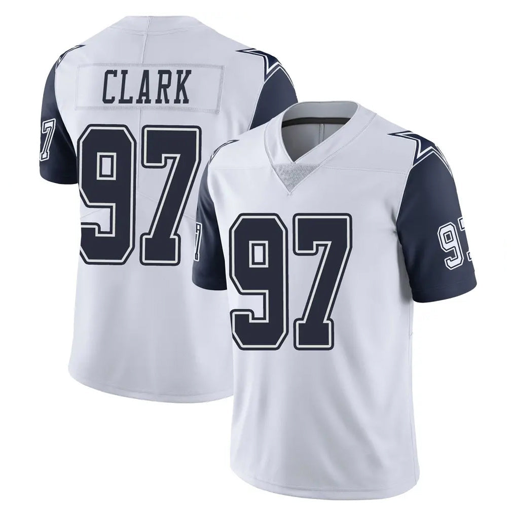 tocy D.Cowboys #97 Kenny Clark Player White-Navy Limited Color Rush Vapor Untouchable Home Game Stitched Jerseys