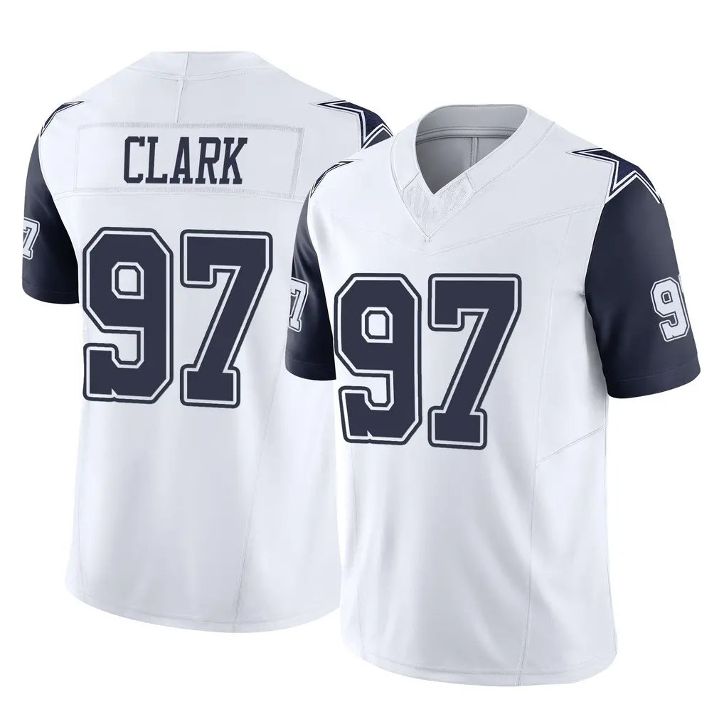 tocy D.Cowboys #97 Kenny Clark Player White-Navy Limited Vapor F.U.S.E. Home Game Stitched Jerseys