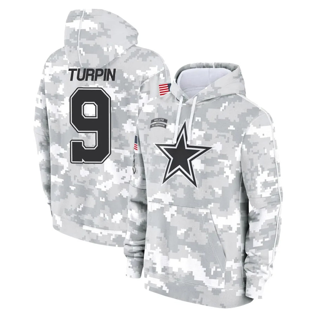 tocy D.Cowboys #9 KaVontae Turpin Player Arctic Camo Salute to Service Hoodies Limited Game Stitched Jerseys