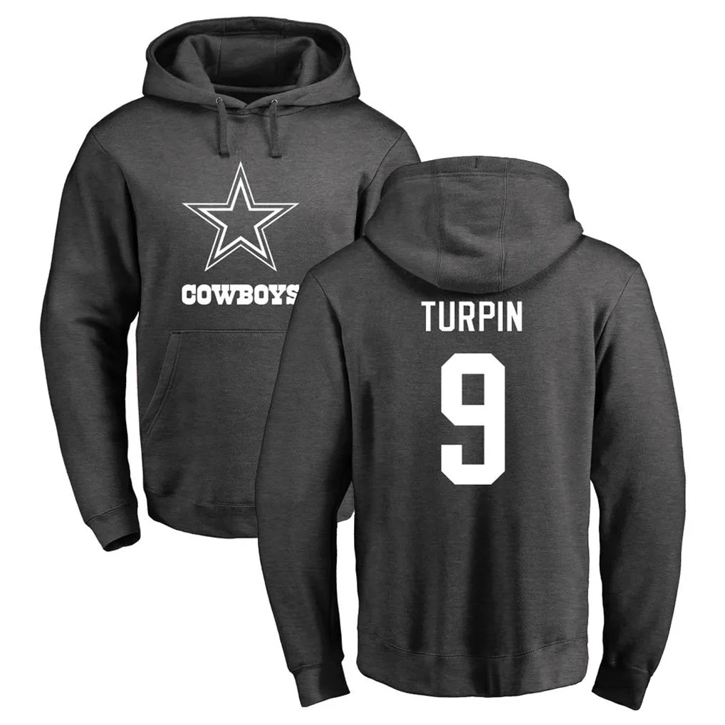 tocy D.Cowboys #9 KaVontae Turpin Player Ash One Color Pullover Hoodie Limited Stitched Jerseys