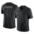 tocy D.Cowboys #9 KaVontae Turpin Player Black Limited Reflective Home Game Stitched Jerseys