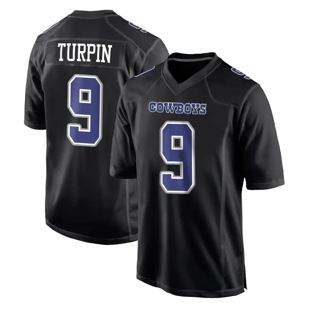 tocy D.Cowboys #9 KaVontae Turpin Player Carbon Black Fashion Home Game Stitched Jerseys