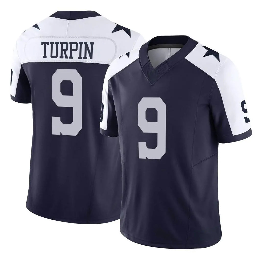 tocy D.Cowboys #9 KaVontae Turpin Player Navy-White Limited Alternate Vapor F.U.S.E. Home Game Stitched Jerseys