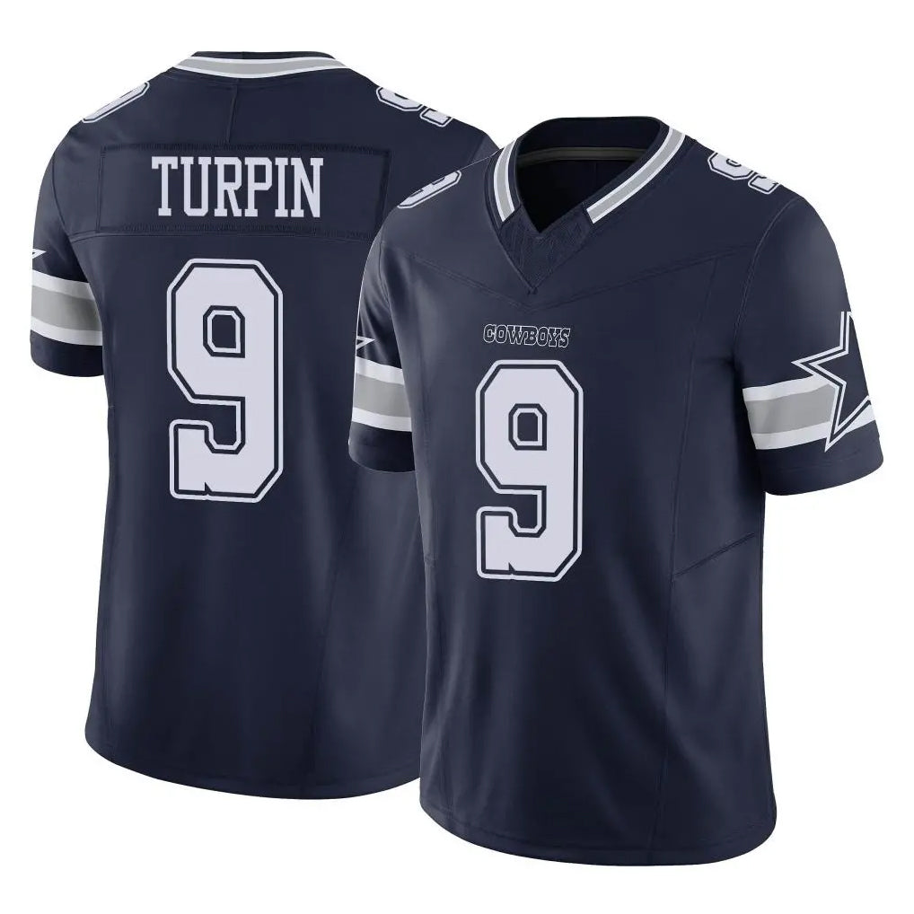 tocy D.Cowboys #9 KaVontae Turpin Player Navy Limited Vapor F.U.S.E. Home Game Stitched Jerseys