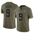 tocy D.Cowboys #9 KaVontae Turpin Player Olive Salute to Service Limited Game Stitched Jerseys