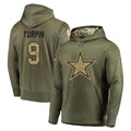 tocy D.Cowboys #9 KaVontae Turpin Player Olive Salute to Service Pullover Hoodies Home Game Stitched Jerseys