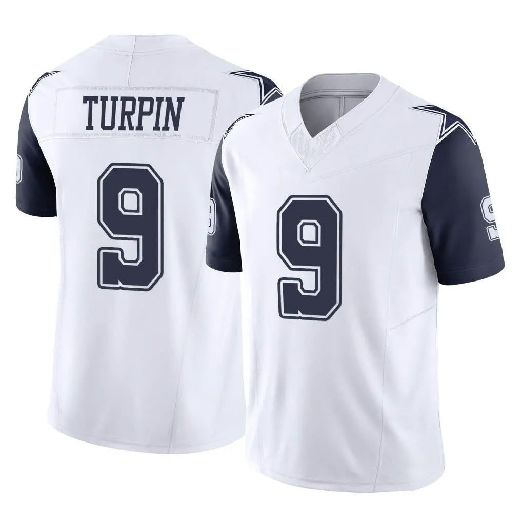 tocy D.Cowboys #9 KaVontae Turpin Player White-Navy Limited Vapor F.U.S.E. Home Game Stitched Jerseys