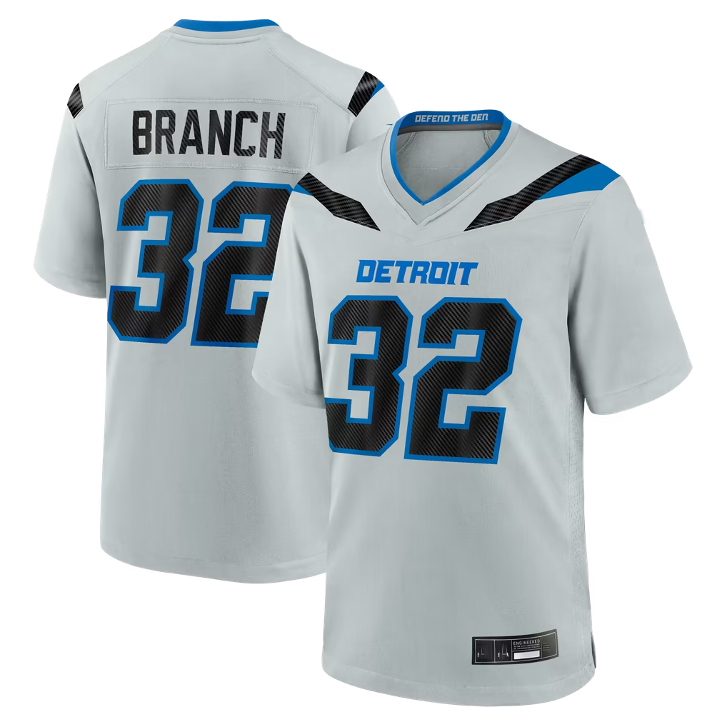 Tocy D.Lions #32 Brian Branch Silver 2026 Rivalries Collection Game Stitched Jerseys
