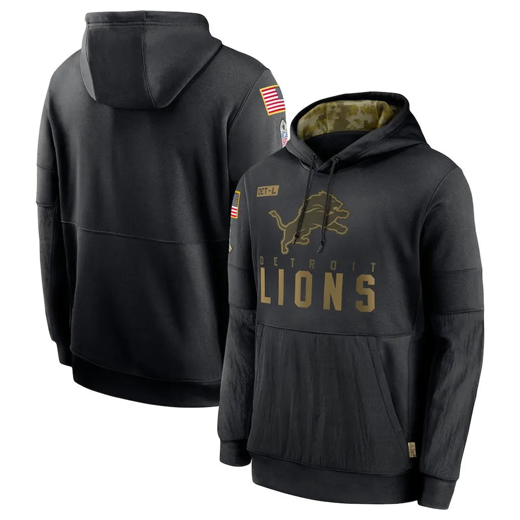 tocy D.Lions Black Salute to Service Hoodies Limited Game Blank Player Stitched Jerseys