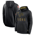 tocy D.Lions Black Salute to Service Hoodies Limited Game Blank Player Stitched Jerseys