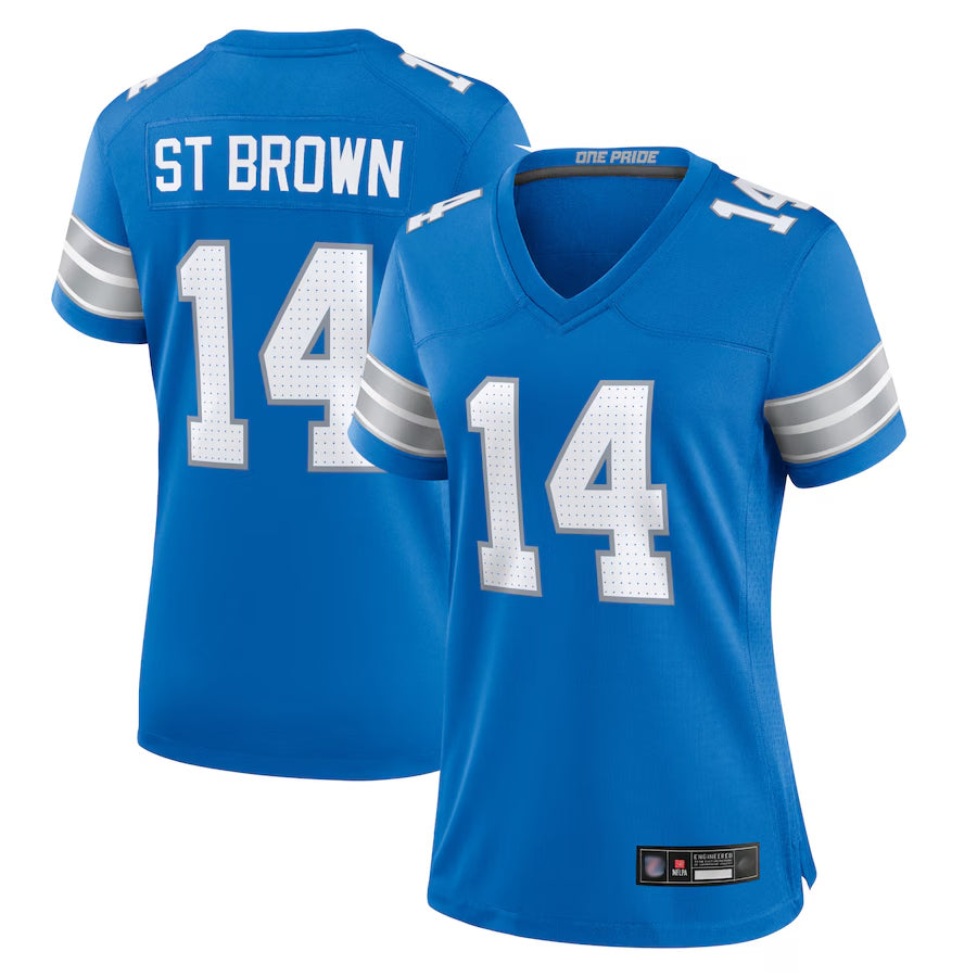 tocy D.Lions Home Game Stitched Jerseys - Blue - #14 Amon-Ra St. Brown Player