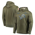 tocy D.Lions Olive Salute to Service Pullover Hoodies Home Game Blank Player Stitched Jerseys