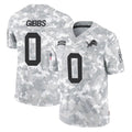 tocy D.Lions #0 Jahmyr Gibbs Player Arctic Camo Salute To Service Limited Stitched Jerseys