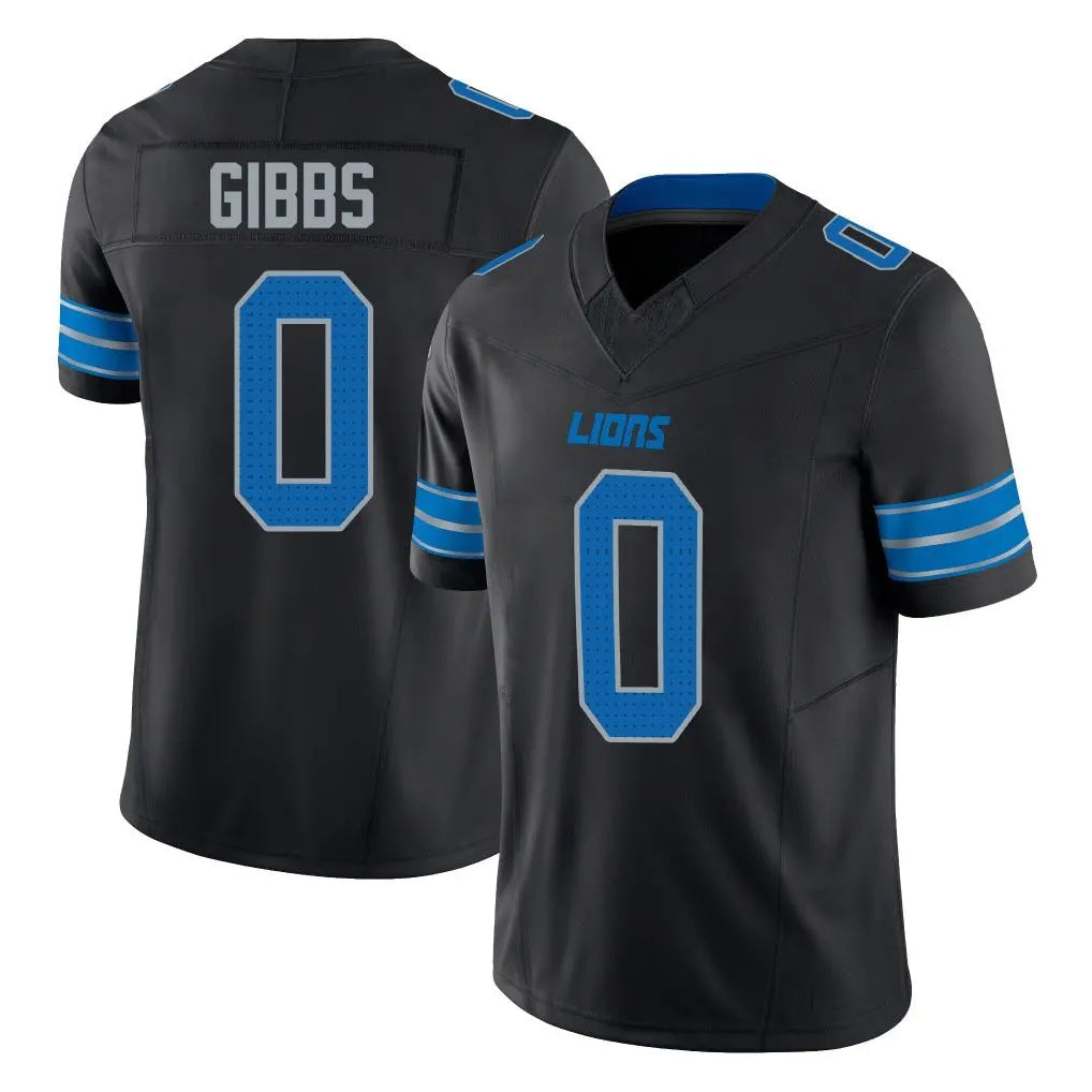 tocy D.Lions #0 Jahmyr Gibbs Player Black Alternate Vapor F.U.S.E. Limited Home Game Stitched Jerseys