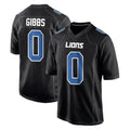 tocy D.Lions #0 Jahmyr Gibbs Player Black Fashion Home Game Stitched Jerseys
