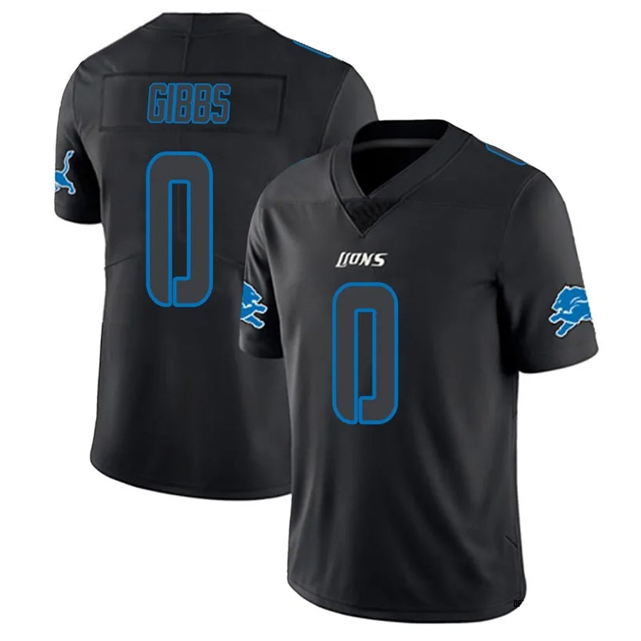 tocy D.Lions #0 Jahmyr Gibbs Player Black Limited Fashion Stitched Jerseys