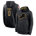 tocy D.Lions #0 Jahmyr Gibbs Player Black Salute to Service Hoodies Limited Game Stitched Jerseys