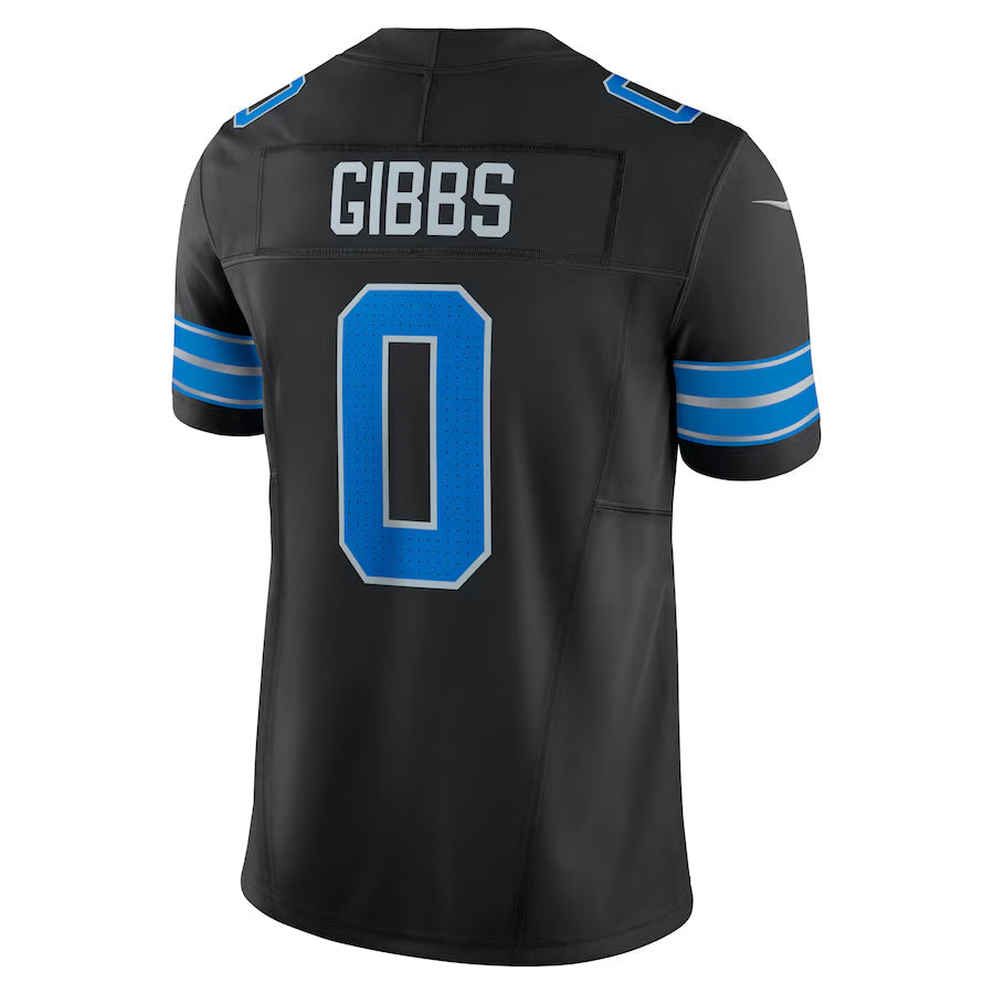 tocy D.Lions #0 Jahmyr Gibbs Player Black Vapor F.U.S.E. Limited Game Stitched Jerseys