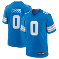tocy D.Lions #0 Jahmyr Gibbs Player Blue Replica Game Stitched Jerseys