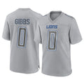 tocy D.Lions #0 Jahmyr Gibbs Player Gray Atmosphere Fashion Home Game Stitched Jerseys