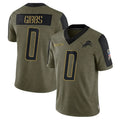 tocy D.Lions #0 Jahmyr Gibbs Player Salute To Service Olive Stitched Jerseys