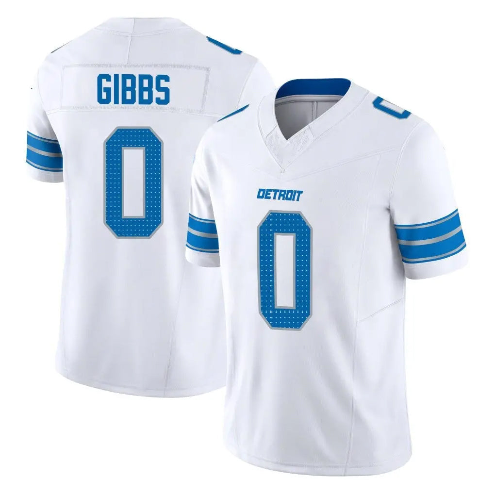 tocy D.Lions #0 Jahmyr Gibbs Player White Limited Vapor F.U.S.E. Alternate Home Game Stitched Jerseys