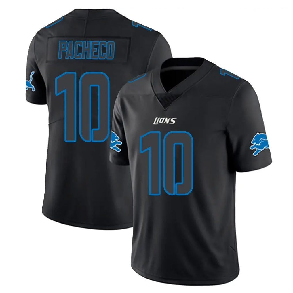 tocy D.Lions #10 Isiah Pacheco Player Black Impact Limited Home Game Stitched Jerseys