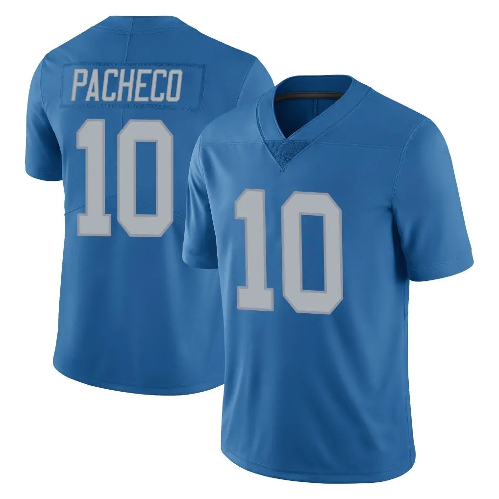 tocy D.Lions #10 Isiah Pacheco Player Blue Limited Throwback Vapor Untouchable Stitched Jerseys