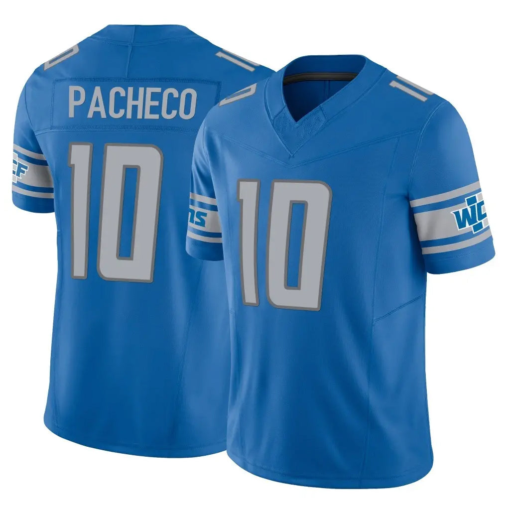 tocy D.Lions #10 Isiah Pacheco Player Blue Vapor F.U.S.E. Limited Home Game Stitched Jerseys