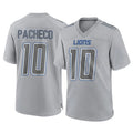 tocy D.Lions #10 Isiah Pacheco Player Gray Atmosphere Fashion Home Game Stitched Jerseys