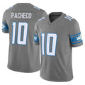 tocy D.Lions #10 Isiah Pacheco Player Gray Vapor F.U.S.E. Limited Home Game Stitched Jerseys