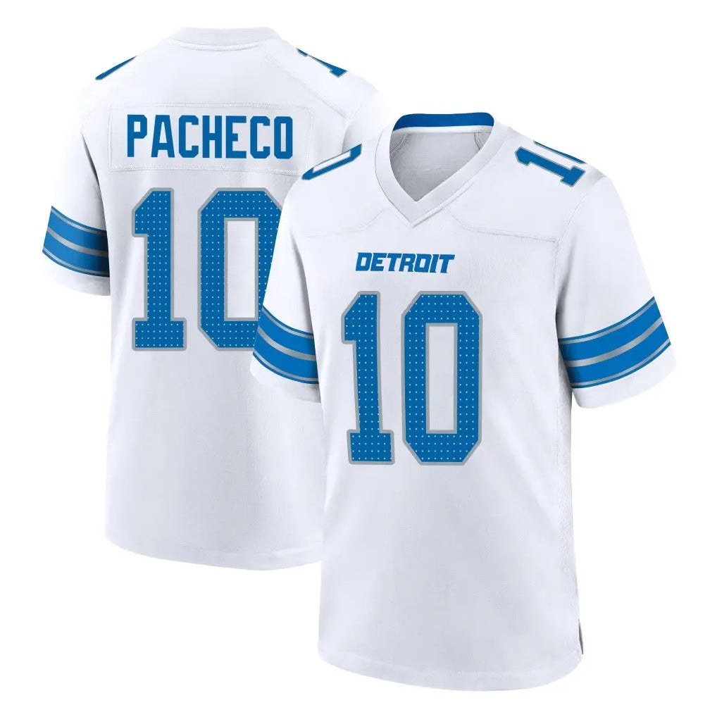 tocy D.Lions #10 Isiah Pacheco Player White Alternate Home Game Stitched Jerseys