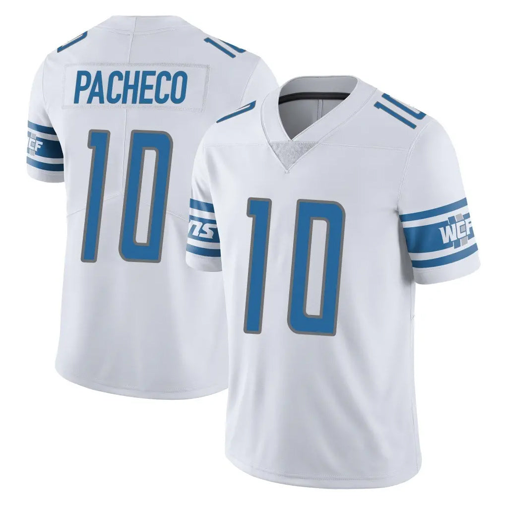 tocy D.Lions #10 Isiah Pacheco Player White Limited Vapor Untouchable Home Game Stitched Jerseys