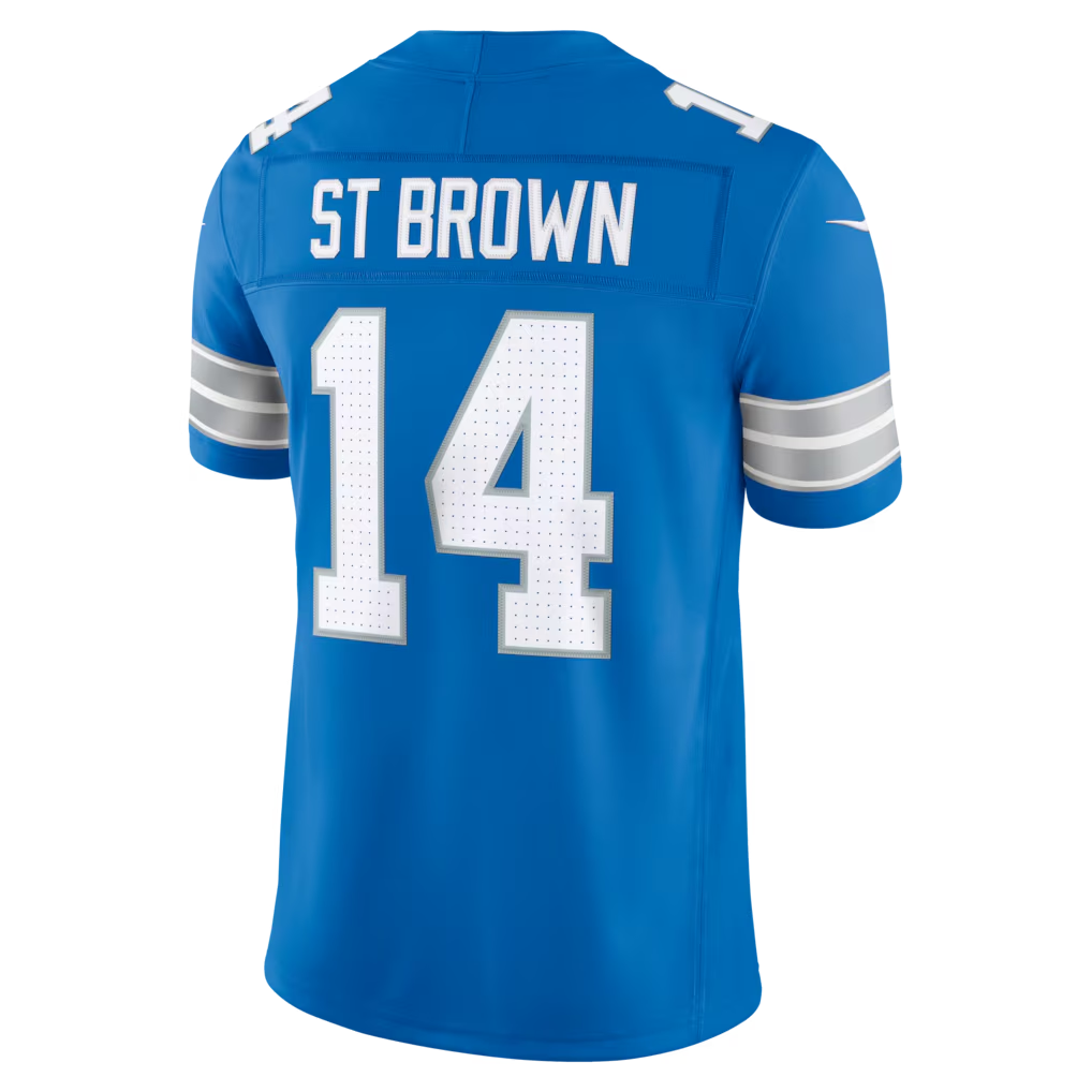 tocy D.Lions #14 Amon-Ra St. Brown Blue Team Vapor F.U.S.E. Stitched Limited Jerseys