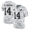 tocy D.Lions #14 Amon-Ra St. Brown Player Arctic Camo Salute To Service Limited Stitched Jerseys