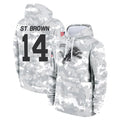 tocy D.Lions #14 Amon-Ra St. Brown Player Arctic Camo Salute to Service Hoodies Limited Game Stitched Jerseys