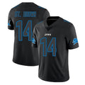 tocy D.Lions #14 Amon-Ra St. Brown Player Black Impact Limited Home Game Stitched Jerseys