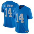 tocy D.Lions #14 Amon-Ra St. Brown Player Blue Vapor F.U.S.E. Limited Stitched Jerseys