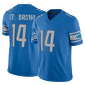 tocy D.Lions #14 Amon-Ra St. Brown Player Blue Vapor F.U.S.E. Limited Home Game Stitched Jerseys