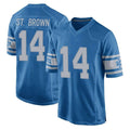tocy D.Lions #14 Amon-Ra St. Brown Player Blue Vapor Untouchable Throwback Game Stitched Jerseys