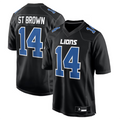 tocy D.Lions #14 Amon-Ra St. Brown Player Carbon Black Fashion Stitched Jerseys