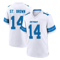 tocy D.Lions #14 Amon-Ra St. Brown Player White Alternate Home Game Stitched Jerseys