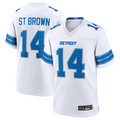 tocy D.Lions #14 Amon-Ra St. Brown Player White Game Stitched Jerseys