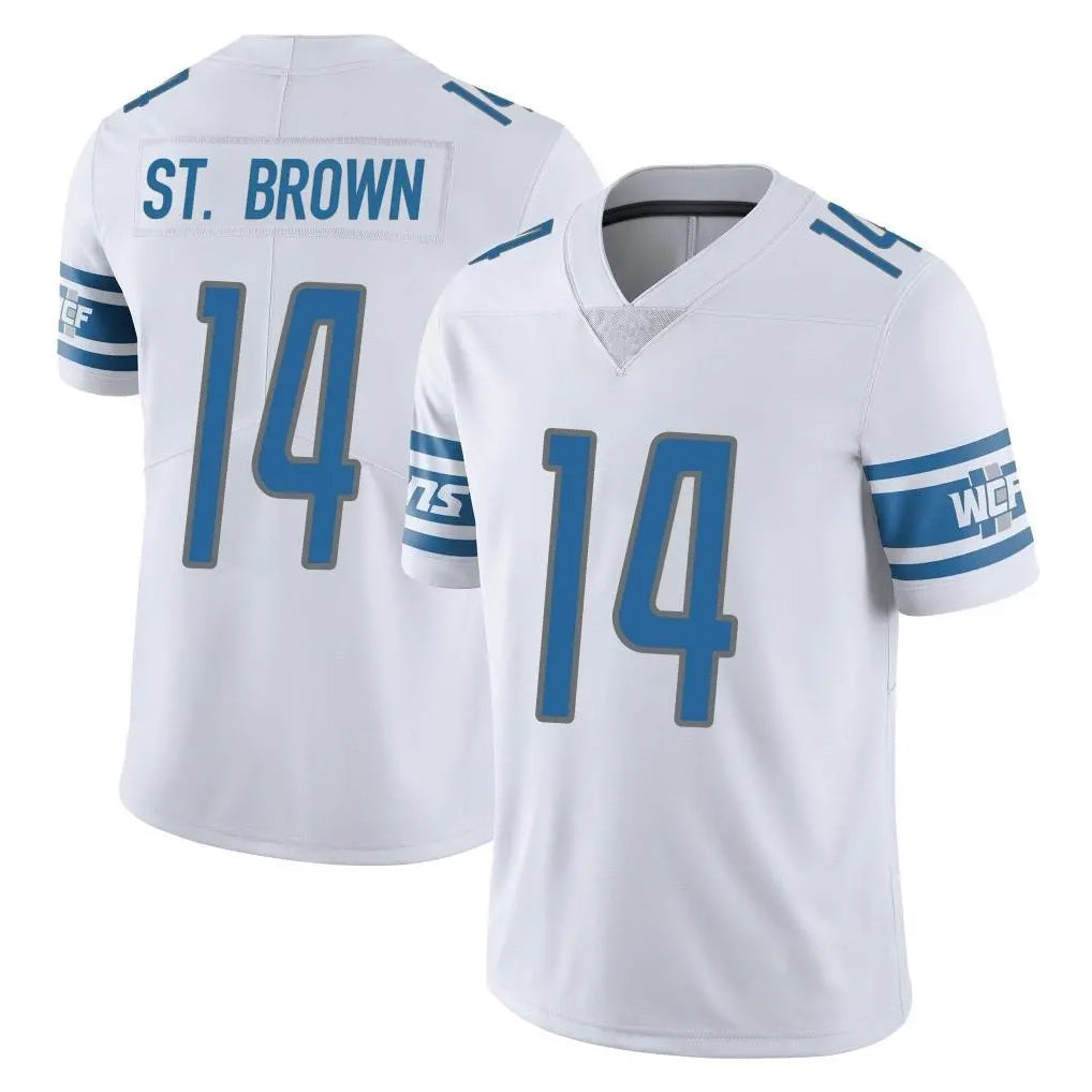tocy D.Lions #14 Amon-Ra St. Brown Player White Limited Vapor Untouchable Home Game Stitched Jerseys