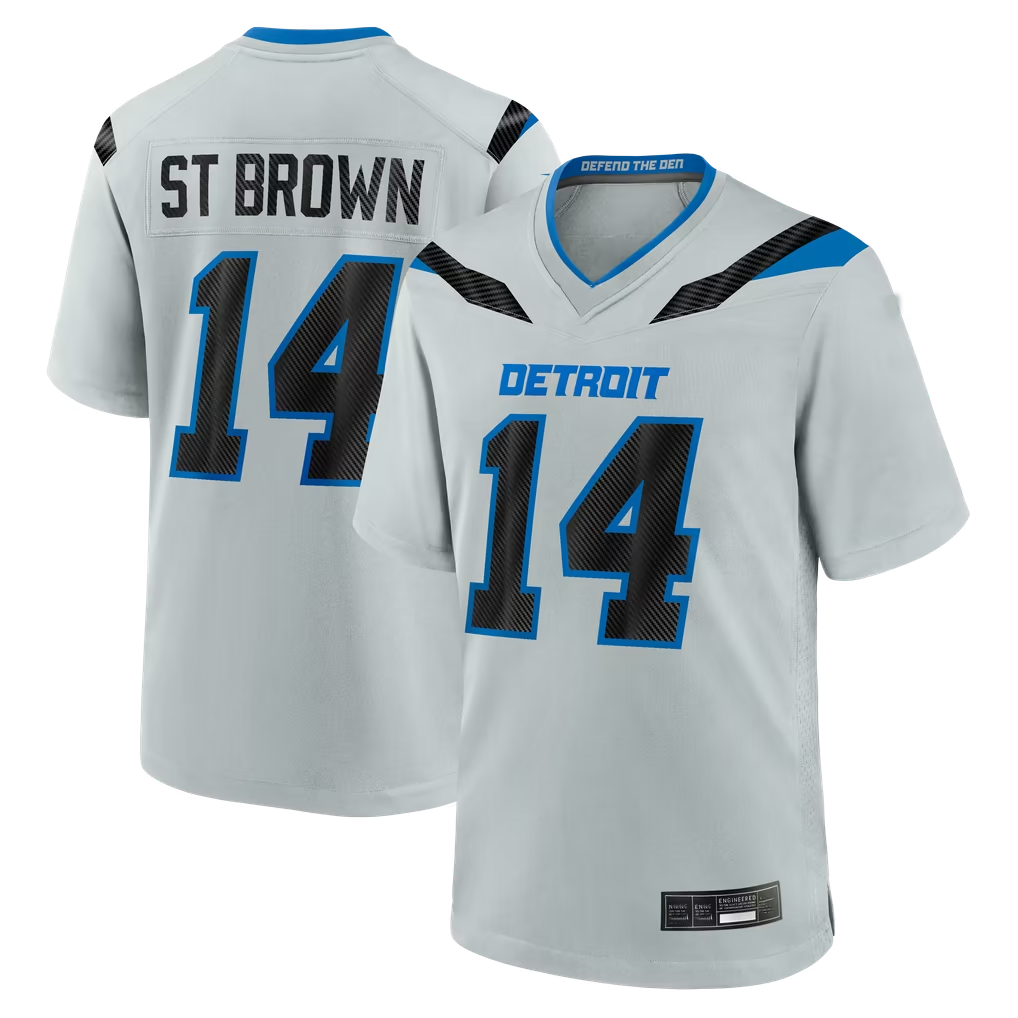 Tocy D.Lions #14 Amon-Ra St. Brown Silver 2026 Rivalries Collection Game Stitched Jerseys