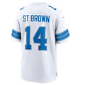 tocy D.Lions #14 Amon-Ra St. Brown White Game Jersey American Stitched Jersey
