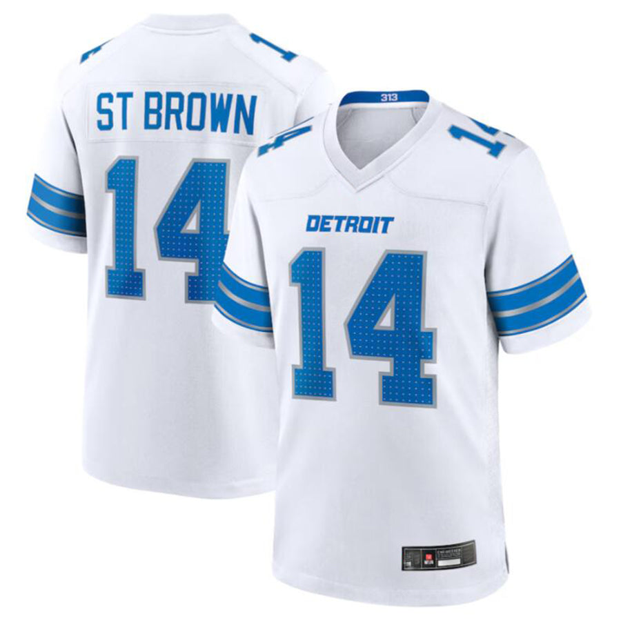 tocy D.Lions #14 Amon-Ra St. Brown White Game Jersey American Stitched Jerseys